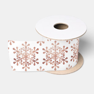Schneeflocken Imitat Rose Weihnachten Satinband