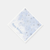 Schneeflocken Imitate aus Metall in Babyblau Farbe Serviette (Ecke)