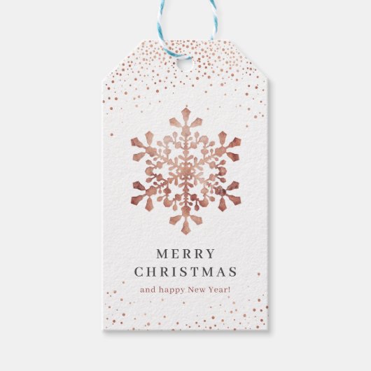 Schneeflocken-Imitate Rose Weihnachten Geschenkanhänger (Vorderseite)