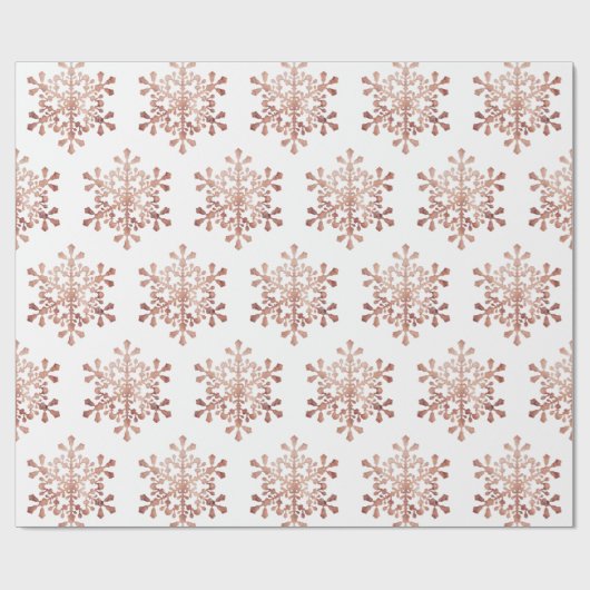 Schneeflocken-Imitate Rose Weihnachten Geschenkpapier (Flach)