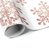 Schneeflocken-Imitate Rose Weihnachten Geschenkpapier (Rolleneckpunkt)