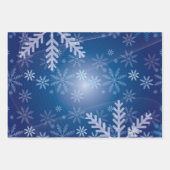 Schneeflocken in Blau Geschenkpapier Set (Vorderseite 3)