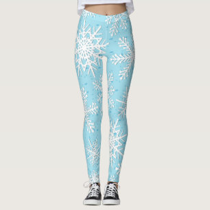 Schneeflocken in blau leggings