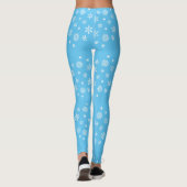 Schneeflocken in Blau und Weiß Leggings (Rückseite)