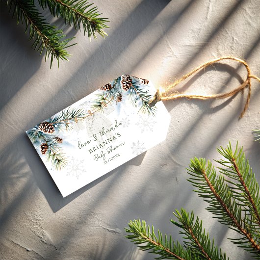 Schneeflocken in der Liebe Winterduschgefieder Geschenkanhänger