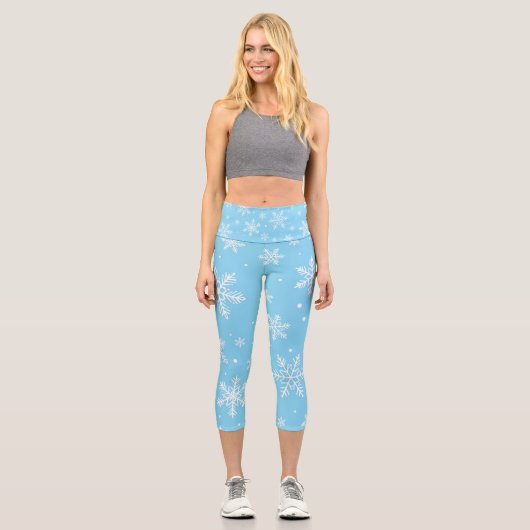 Schneeflocken in der Luft Capri Leggings (Vorderseite)