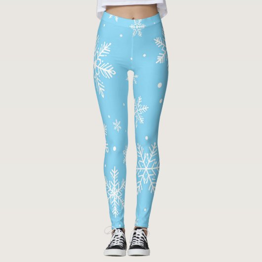 Schneeflocken in der Luft Leggings (Vorderseite)