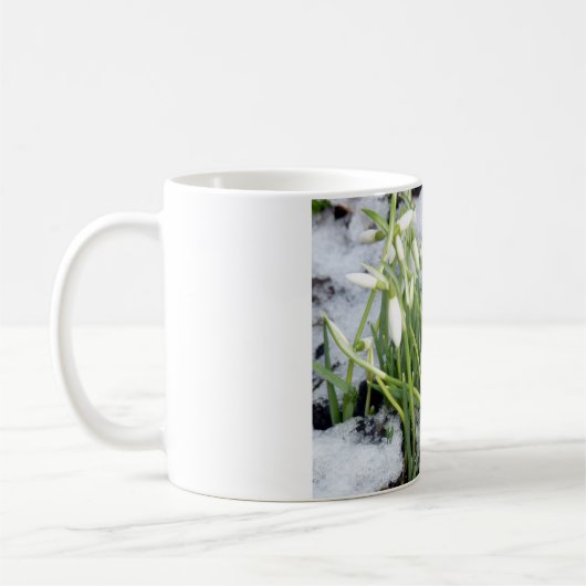 Schneeflocken in der Schneewelt-Tasse Kaffeetasse (Links)