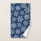 Schneeflocken in dunkelblau badhandtuch set (Handtuch)
