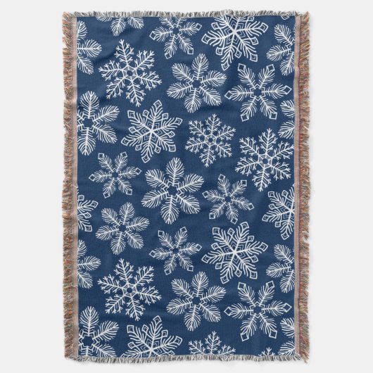 Schneeflocken in dunkelblau decke (Vorderseite Vertikal)