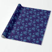 Schneeflocken in dunkelblau geschenkpapier (Ungerollt)