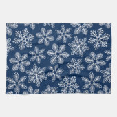 Schneeflocken in dunkelblau geschirrtuch (Horizontal)
