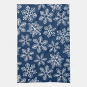 Schneeflocken in dunkelblau geschirrtuch (Vertikal)