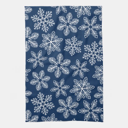 Schneeflocken in dunkelblau geschirrtuch (Vertikal)