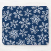 Schneeflocken in dunkelblau mousepad (Vorne)