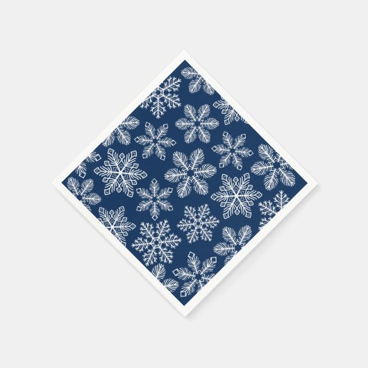 Schneeflocken in dunkelblau serviette (Ecke)
