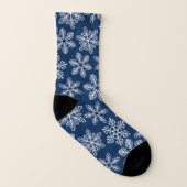 Schneeflocken in dunkelblau socken (Rechts - Außen)
