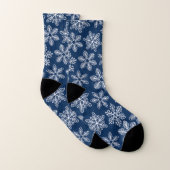 Schneeflocken in dunkelblau socken (Paar)