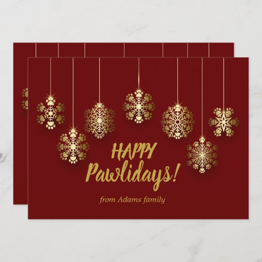 Schneeflocken in Goldfarbe (Vorne/Hinten)