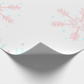 Schneeflocken in Rosa und Blau Geschenkpapier (Ecke)