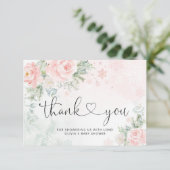 Schneeflocken in Rosa - vielen Dank Karte (Stehend Vorderseite)