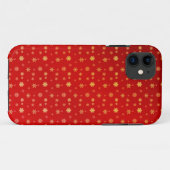 Schneeflocken in Rot Case-Mate iPhone Hülle (Rückseite (Horizontal))