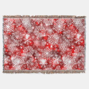 Schneeflocken in Rot Decke