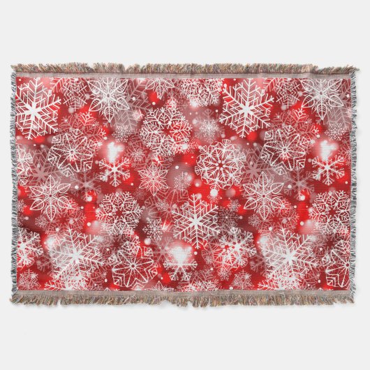 Schneeflocken in Rot Decke (Vorderseite)