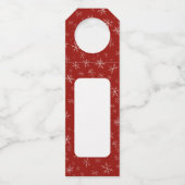 Schneeflocken in Rot Flaschenanhänger (Vorderseite)