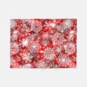 Schneeflocken in Rot Fleecedecke (Vorderseite (Horizontal))