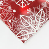 Schneeflocken in Rot Fleecedecke (Ecke)