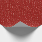Schneeflocken in Rot Geschenkpapier (Ecke)