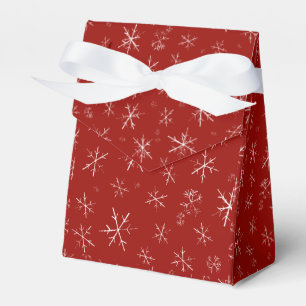 Schneeflocken in Rot Geschenkschachtel