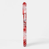 Schneeflocken in Rot iPhone Hülle (Linke Seite)