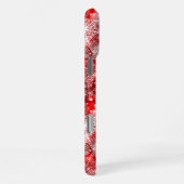 Schneeflocken in Rot iPhone Hülle (Rechte Seite)