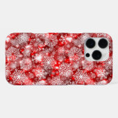 Schneeflocken in Rot iPhone Hülle (Rückseite (Horizontal))