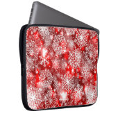 Schneeflocken in Rot Laptopschutzhülle (Vorne Rechts)