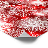 Schneeflocken in Rot Poster (Ecke)