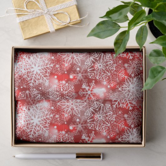 Schneeflocken in Rot Seidenpapier (Geschenk)