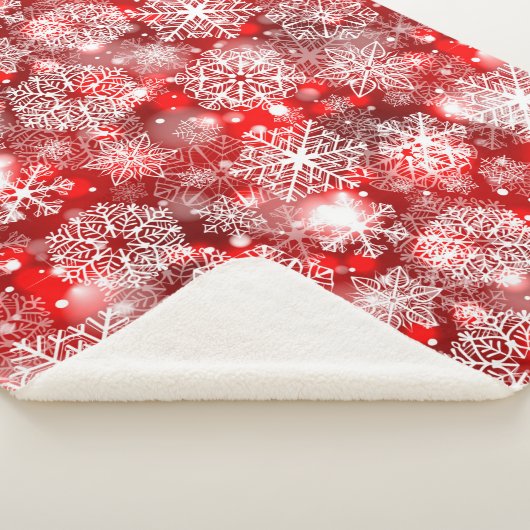 Schneeflocken in Rot Sherpadecke (3/4)