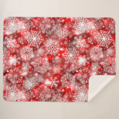 Schneeflocken in Rot Sherpadecke (Vorderseite (Horizontal))