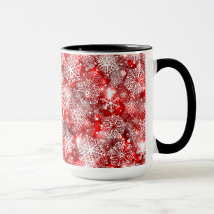 Schneeflocken in Rot Tasse