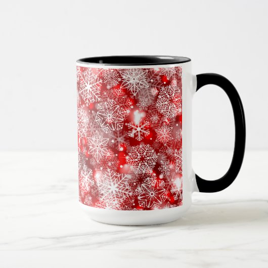 Schneeflocken in Rot Tasse (Rechts)