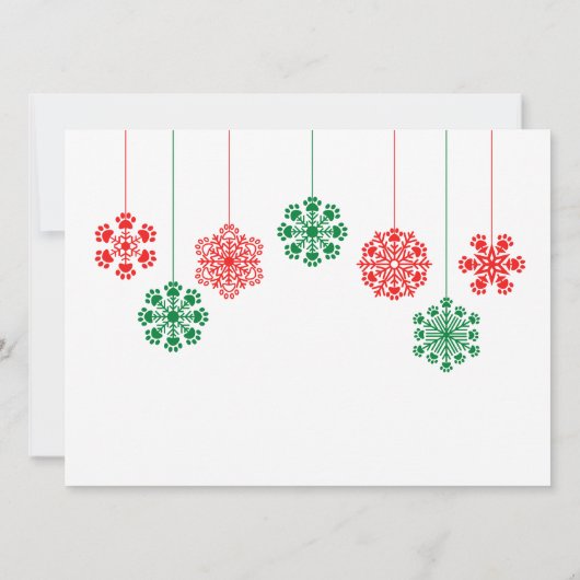 Schneeflocken in rot und grün drucken (Rückseite)