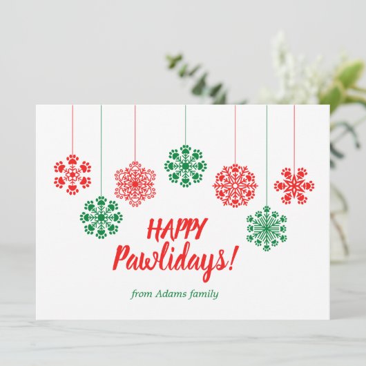 Schneeflocken in rot und grün drucken (Stehend Vorderseite)