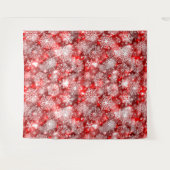 Schneeflocken in Rot Wandteppich (Vorderseite (Horizontal))