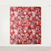 Schneeflocken in Rot Wandteppich (Vorderseite)