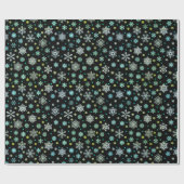 Schneeflocken in verschiedenen Farben formen elega Geschenkpapier (Flach)