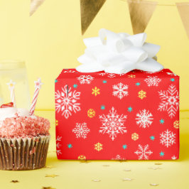 Schneeflocken in verschiedenen Formen festlich ele Geschenkpapier