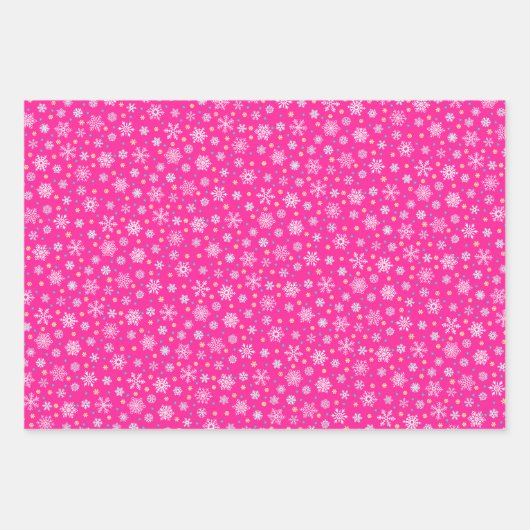 Schneeflocken in verschiedenen Formen schwarz grün Geschenkpapier Set (Vorderseite 3)